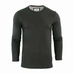 Camiseta Básica Lisa de Manga Larga para Hombre, Mezcla de Poliéster/Algodón, Paquete Múltiple Surtido/Aleatorio, Gruesa y Ecológica - Product Image 5