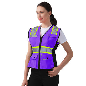 Chaleco de Seguridad Reflectante para Mujer con Cintura Ajustada, Múltiples Bolsillos, Ropa de Trabajo Ligera, Transpirable y de Secado Rápido - Product Image 3