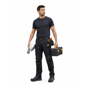 Pantalons de travail industriels avec logo personnalisé, pantalons de travail robustes pour mécaniciens, électriciens, constructeurs et ouvriers d'usine - Product Image 2