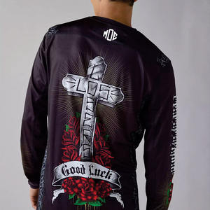 Luxury Oversized Men Long Sleeve Mesh Sports Jersey Custom Sublimation Design Top <b>Gothic</b> Graphic American Football Jersey - Product Image 5