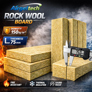 Panneau <span class=keywords><strong>de</strong></span> <span class=keywords><strong>laine</strong></span> <span class=keywords><strong>de</strong></span> roche haute densité <span class=keywords><strong>150</strong></span> kg/m³ 75 <span class=keywords><strong>mm</strong></span> - Isolation industrielle haute température et protection incendie robustes - Product Image 1