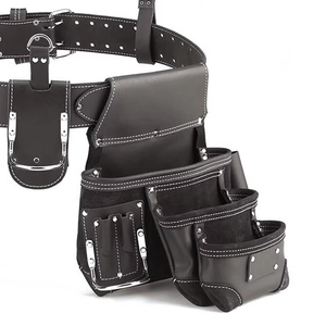 Meilleure vente, service OEM personnalisé, dernier design, ceinture à outils en cuir réutilisable, logo personnalisé, sac à outils en cuir véritable - Product Image 6