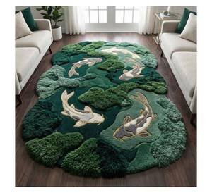 พรมปูพื้นลายเรขาคณิตแบบนูน 3 มิติ ดีไซน์ทันสมัย ตกแต่งบ้าน ป้องกันการลื่นไถล - Product Image 3