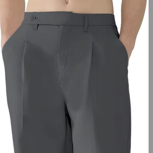 กางเกงขายาวทรงหลวมสไตล์วินเทจสำหรับผู้ชาย แบบลำลอง จีบพลีท ขากว้าง - Product Image 1