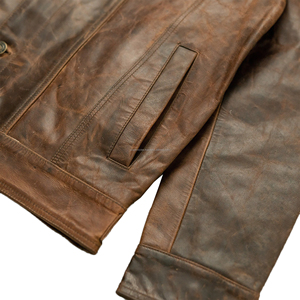 Men's Fashion <b>Leather</b> Bomber <b>Jacket</b> Vintage Motorcycle Biker Rider Style Custom Design Manufacturer Factory Price - Product Image 5