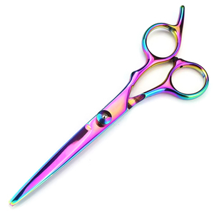 Ciseaux de coiffure de 6 pouces, couleur arc-en-ciel, ciseaux de barbier professionnels, design ergonomique léger, fabrication sur mesure, outils de barbier - Product Image 6