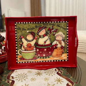 Bandeja de Madera Multifuncional con Diseño Impreso, Bandeja de Madera Versátil para Organización de Escritorio, Bandeja de Servicio al por Mayor - Product Image 1