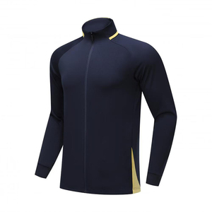 Navy Blue Tracksuits 100% Polyester Full <b>Zipper</b> <b>Jacket</b> Coat Men's Outdoor Training <b>Jacket</b> - Product Image 1