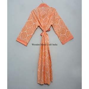 Kimono en coton 100% doux et magnifique, imprimé floral fait main, design kimono en coton, taille unique pour l'automne, l'hiver et le printemps - Product Image 5