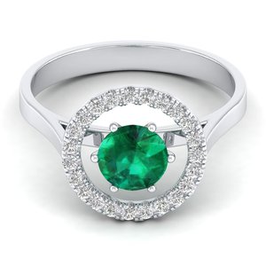 REYES - Anillo de Plata de Ley 925 con Esmeralda y Moissanita de Claridad VVS, Anillos de Compromiso para Mujer, Joyería Fina - Product Image 1