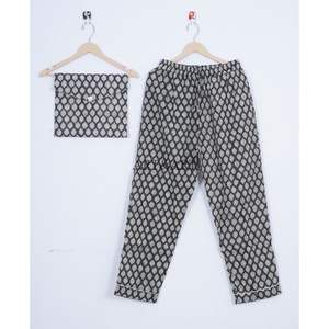 Conjunto de Pijama Elegante para Mujer, Estampado Floral a Mano, de Algodón, Casual, de Manga Larga, Cómodo, para Novia, Vestido de Noche, Suave y Transpirable - Product Image 3