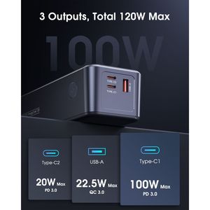 27000mAh ad alta capacità 120W PD ricarica rapida USB C 3 porta Power Bank batteria per telefoni cellulari tablet portatili - Product Image 4