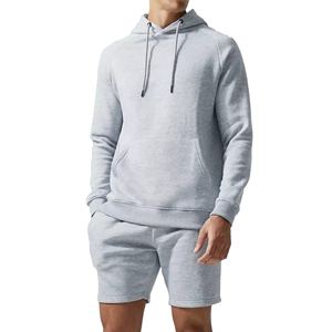 Conjunto de Sudadera con Capucha y Pantalones Cortos Personalizados de Moda Masculina, Transpirables, de Algodón, Casuales, de Dos Piezas, con Diseño de Logotipo Personalizado, MOQ Bajo - Product Image 1