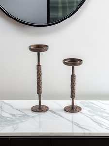 Modern Rose Gold Metal Candle Holder Geometric Design <b>Decorative</b> Candlestick Luxury Home <b>Decor</b> <b>Table</b> Accent Style - Product Image 5