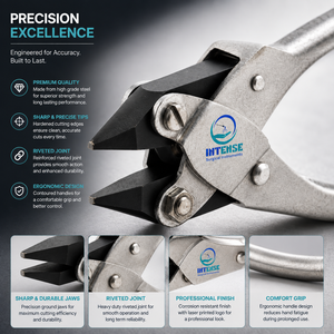 Pince à bijoux professionnelle à action parallèle et à bec plat en acier inoxydable, pince de précision pour le façonnage de fils et la création de bijoux - Product Image 3