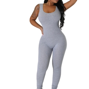 Combinaison d'été sans manches pour femme, style streetwear, coupe ajustée, couleur unie, respirante, imprimé numérique, pour le fitness - Product Image 2