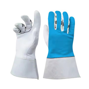 Gants de soudage TIG haute performance et robustes en cuir de chèvre et de vache pleine fleur, résistants à l'abrasion, pour la construction et la sécurité - Product Image 2