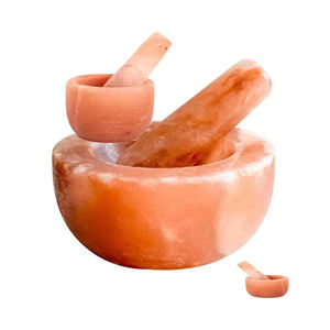 Lampe de sel de l'Himalaya sculptée à la main avec mortier et pilon, taille personnalisée, couleur naturelle, décoration intérieure de haute qualité - Product Image 6