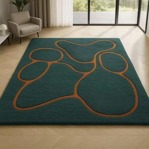 Tapis en laine touffeté à la main de meilleure qualité 100% Style rond moderne pour hôtel salon zone décorative en coton - Product Image 1