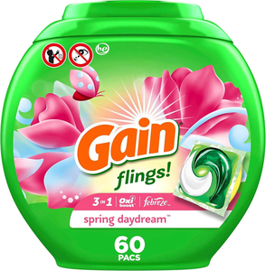ผงซักฟอกแบบเม็ด Gain Flings 60 เม็ด กลิ่น Spring Daydream สูตร 3 in 1 HE พร้อม Oxi Boost และ Febreeze - Product Image 6