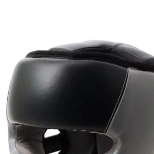 Protège-tête de boxe en PU noir avec garniture verte et dorée, fermeture réglable auto-agrippante, équipement de protection léger unisexe pour adultes - Product Image 3