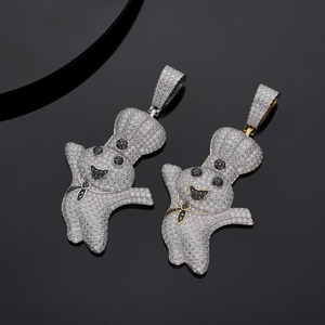 Nouveau design, grand pendentif hip-hop en moissanite noire transparente, style Doughboy Pillsbury - Product Image 5