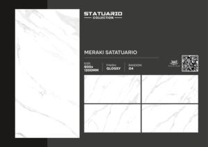 Carreaux de porcelaine vitrifiée polie effet marbre brique moderne 600x1200 mm, finition brillante Meraki Statuario, carreaux design 60x120 cm - Product Image 2