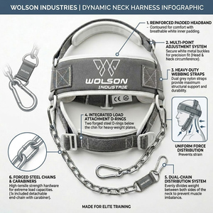 Reinforced Adjustable Non-Slip Neck <b>Training</b> <b>Head</b> Harness for Professional Fitness Bodybuilding Workout Performance Unisex - Product Image 6