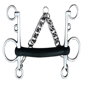 อุปกรณ์ขี่ม้าแบบตะวันตกคุณภาพสูงขายดีที่สุด บิตสแตนเลสสตีลแบบ Mullen Mouth Rubber Pelham ขายส่ง - Product Image 4
