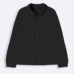 Casual Faux Suede Shacket Front <b>Covered</b> <b>Button</b> Closure Relaxed Fit Soft Fabric Long Sleeve Windproof Fashion Outerwear for - Product Image 1