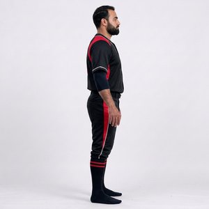 Ensemble de vêtements de baseball pour hommes, pantalon en jersey uni, manches courtes, fermeture à boutons, respirant, 100% polyester, toutes saisons - Product Image 3