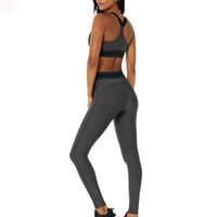 Pakaian Santai Musim Panas Paling Diminati, Sport Bra U-neck & Celana Legging, MOQ Rendah, Set Legging Tights Terlaris Untuk Wanita