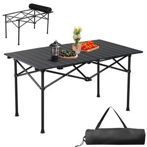 Portable Folding Camping Table Ultralight 37x20 in Collapsible Outdoor Camp Table for Travel Hiking Backyard BBQ Parties - Product Image 1
