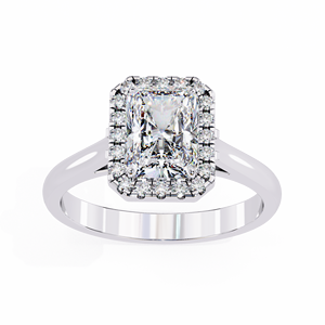 แหวนหมั้นทองคำขาว 18K สำหรับผู้หญิง ประดับเพชรแล็บโกรว์ทรง Radiant น้ำหนัก 2.00 กะรัต ความใส VVS ชุดแหวนแต่งงาน ขายส่ง - Product Image 5