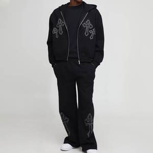 Jogging Suit Plain <b>Oversized</b> Unisex Sports Tracksuit Baggy <b>Sweatpants</b> and Hoodie Set Men tracksuit for man 100% cotton - Product Image 1