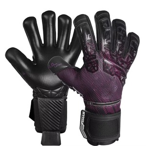 Gants de gardien de but de football, noir, vert néon, doigts entiers, en latex, antidérapants, avec sangle de poignet réglable, respirants, unisexes - Product Image 3