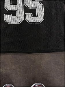 Camiseta Deportiva de Malla Negra con Bordado del Número 95 en Blanco, Estilo Jersey, Material de Poliéster Ligero, Diseño Duradero - Product Image 3