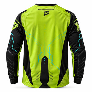 Maillot de paintball en gros, vert néon et noir, personnalisé pour tournoi de speedball, tenue d'équipe, vêtements de sport athlétiques - Product Image 3