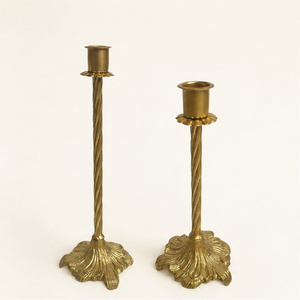 Vintage Brass <b>Candlestick</b> <b>Holder</b> Set with Twisted Stem Design Gold Taper Candle Stand for Wedding Centerpieces and Home Decor - Product Image 1