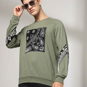 Nouveaux Sweat-shirts d'Hiver pour Hommes Personnalisés en Coton Biologique, Pulls Oversize à Col Rond, Manches Longues, Imprimés Numériquement, Écologiques et Respirants - Product Image 1