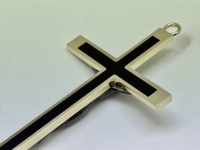 Crucifix en laiton plaqué or avec figurine de Jésus-Christ pour la prière