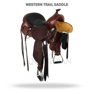 Silla de Montar Western de Cuero con Herrajes de Latón, Equipo Ecuestre Ecológico y Lavable para Montar a Caballo - Product Image 2