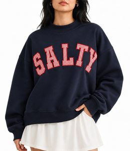 Sudadera de Invierno Oversize para Mujer con Cuello Alto y Logotipo Personalizado, 100% Algodón, con Aplique de Letras - Product Image 5