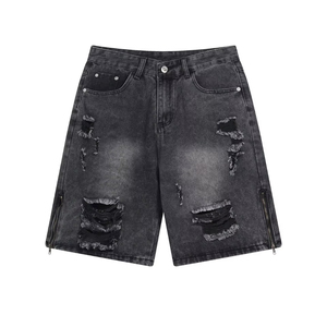 Pantalones Cortos de Mezclilla Rectos de Cintura Media para Hombre, 100% Algodón, Casuales, Ecológicos, Lavado Vintage, Verano, OEM, ODM, Venta al Por Mayor - Product Image 2