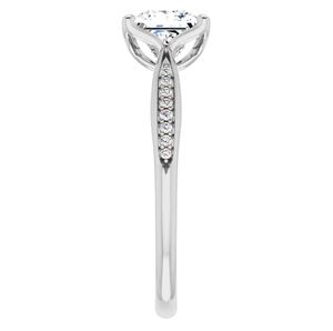Princess Cut Moissanite Certified Prong Set <b>Ring</b> 925 Sterling <b>Silver</b> White Gold Plated Luxury <b>Solitaire</b> Engagement Bridal - Product Image 2