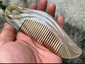 Nuevo peine de cuerno natural 2026 con dientes largos para el cuidado del cabello y peinado elegante, ideal como regalo de cumpleaños o decoración del hogar, al mejor precio. - Product Image 5
