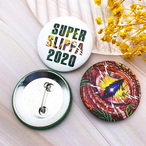 Insignia de botón de estaño de forma redonda con Pin de logotipo personalizado - Product Image 5