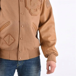 Premium Unique OEM Custom <b>Men's</b> Tan Corduroy Varsity <b>Jacket</b> Embroidered Letter Leather Sleeve Regular Fit Casual <b>Men's</b> <b>Jackets</b> - Product Image 5
