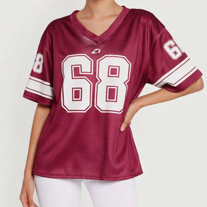 Trendy Polyester Breathable Plus Size Short Sleeve Summer Printed Striped Custom Color Sports Uniform American Football Jersey - Product Image 4