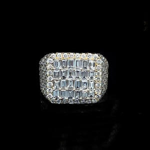 Anillo de Boda de Lujo Clásico con Diamantes de Moissanita Helados, Estilo Hip Hop, para Hombre y Mujer, Plata de Ley 925, Brillante, para Regalos de Aniversario - Product Image 1